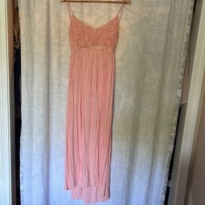 Bibi maxi dress size large light pink adjustable straps